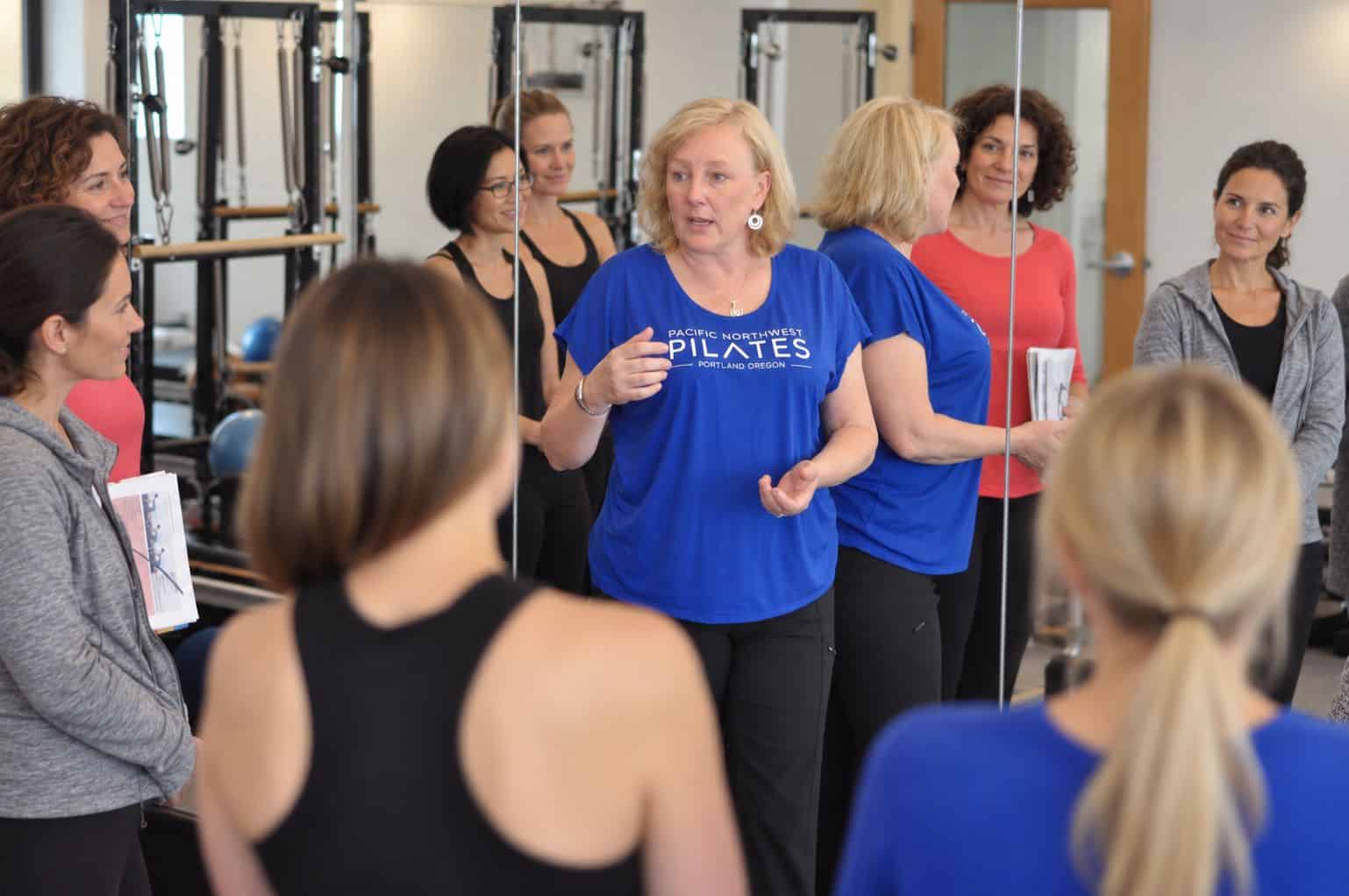 Melanie Byford-Young teaching a Pilates course in Portland